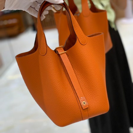 그린엘 에르메스 피코탄 18 오렌지 골드 버클