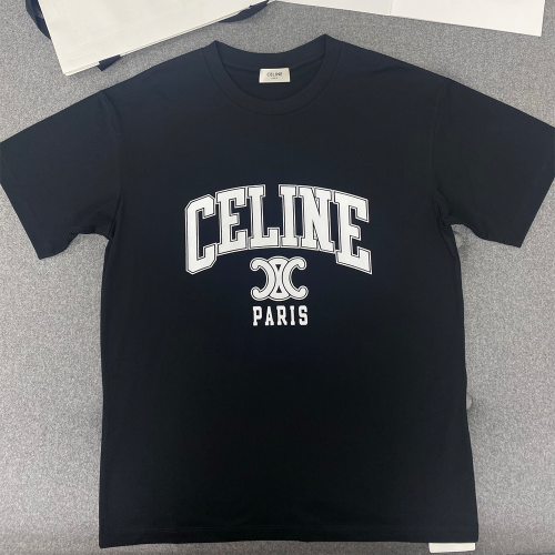 셀린느 코튼 저지 루즈 티셔츠 블랙