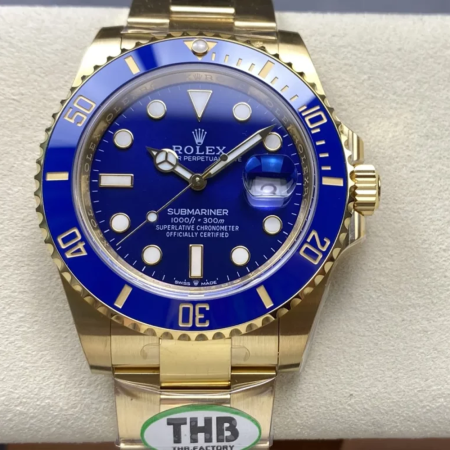 THB공장 롤렉스 서브마리너 청판 다이얼 옐로우 골드 금통 41mm 126618