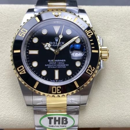 THB공장 롤렉스 서브마리너 블랙 다이얼 옐로우 골드 콤비 41mm 126613