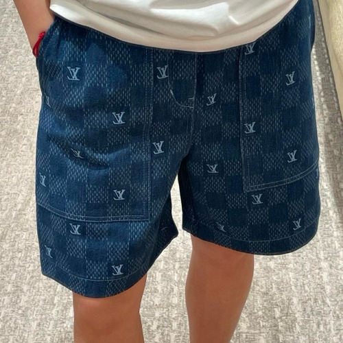 루이비통 프린티드 쇼트 슬리브드 데님 팬츠