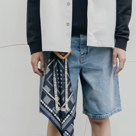 루이비통 쇼트 슬리브드 데님 팬츠