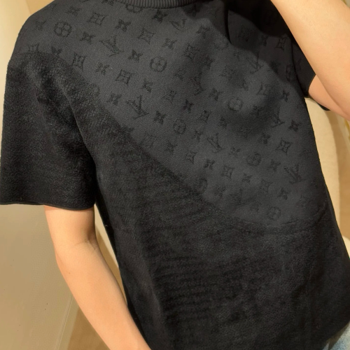 루이비통 모노그램 자카드 울 반팔 블랙