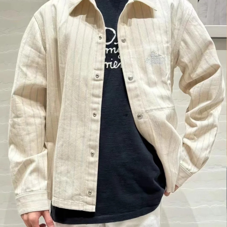 디올 x 힐튼 넬 화이트 코튼 데님 오버셔츠