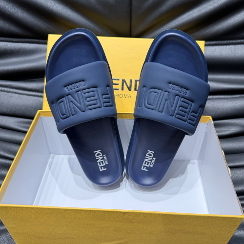펜디 기본 로고 슬리퍼 올 네이비