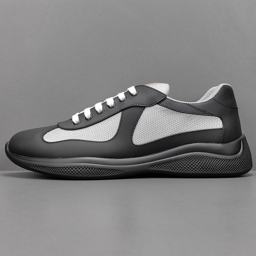 프라다 아메리카 컵 소프트 러버 바이크 패브릭 스니커즈 블랙