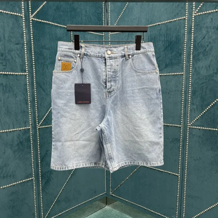 루이비통 25SS 포켓 LV 자수 데님 반바지