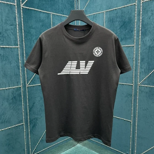 루이비통 워시드 프린트 코튼 티셔츠