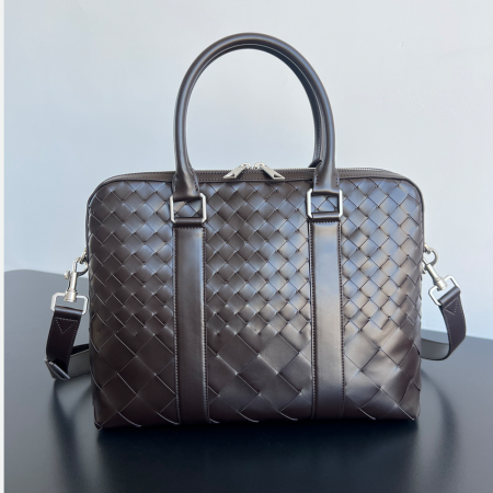 보테가베네타 인트레치아토 레더 브리프 케이스 브라운 778081