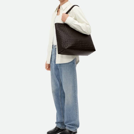 보테가베네타 인트레치아토 지퍼 토트백 브라운 786666