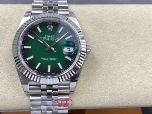 VS공장 롤렉스 데이저스트 그라데이션 그린 다이얼 바인덱스 SS 쥬빌레 브레이슬릿 41mm 126334