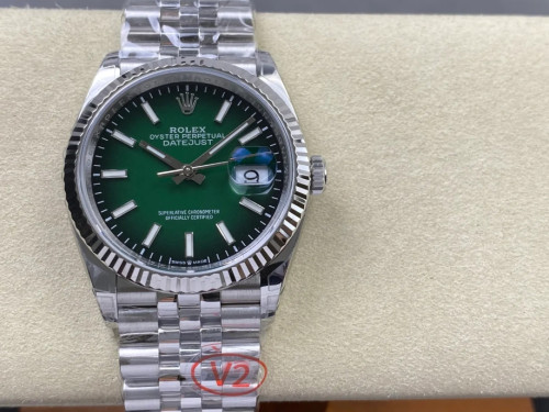 VS공장 롤렉스 데이저스트 그라데이션 그린 다이얼 바인덱스 SS 쥬빌레 브레이슬릿 36mm 126234