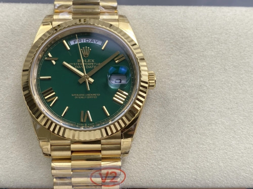 VS공장 롤렉스 데이데이트 그린 로만 다이얼 YG 금통 40mm 228238